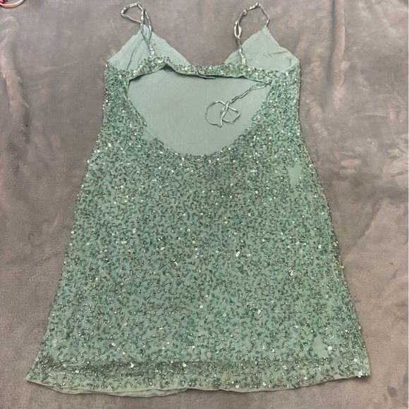 Retrofete Nolan Turquoise Powder Sequin Mini Dress 3158 - Picture 11 of 14